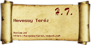 Hevessy Teréz névjegykártya